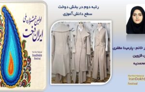 درخشش کارآموز المپیادی قزوینی در جشنواره ملی «ایران دخت»؛ کسب مقام دوم کشوری در رشته دوخت