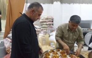 تداوم خدمت رسانی موکب بین المللی عبرات وابسته به معاونت بین‌الملل حوزه علمیه استان قزوین در مسیر نجف به کربلای معلی