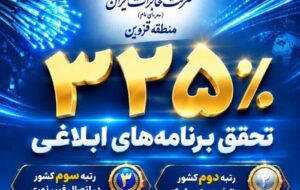 تحقق ۳۲۵ درصدی برنامههای ابلاغی/ مخابرات قزوین در سکوی دوم ظرفیتسازی شبکه کشور ایستاد تحقق ۳۲۵ درصدی برنامههای ابلاغی/ مخابرات قزوین در سکوی دوم ظرفیتسازی شبکه کشور ایستاد